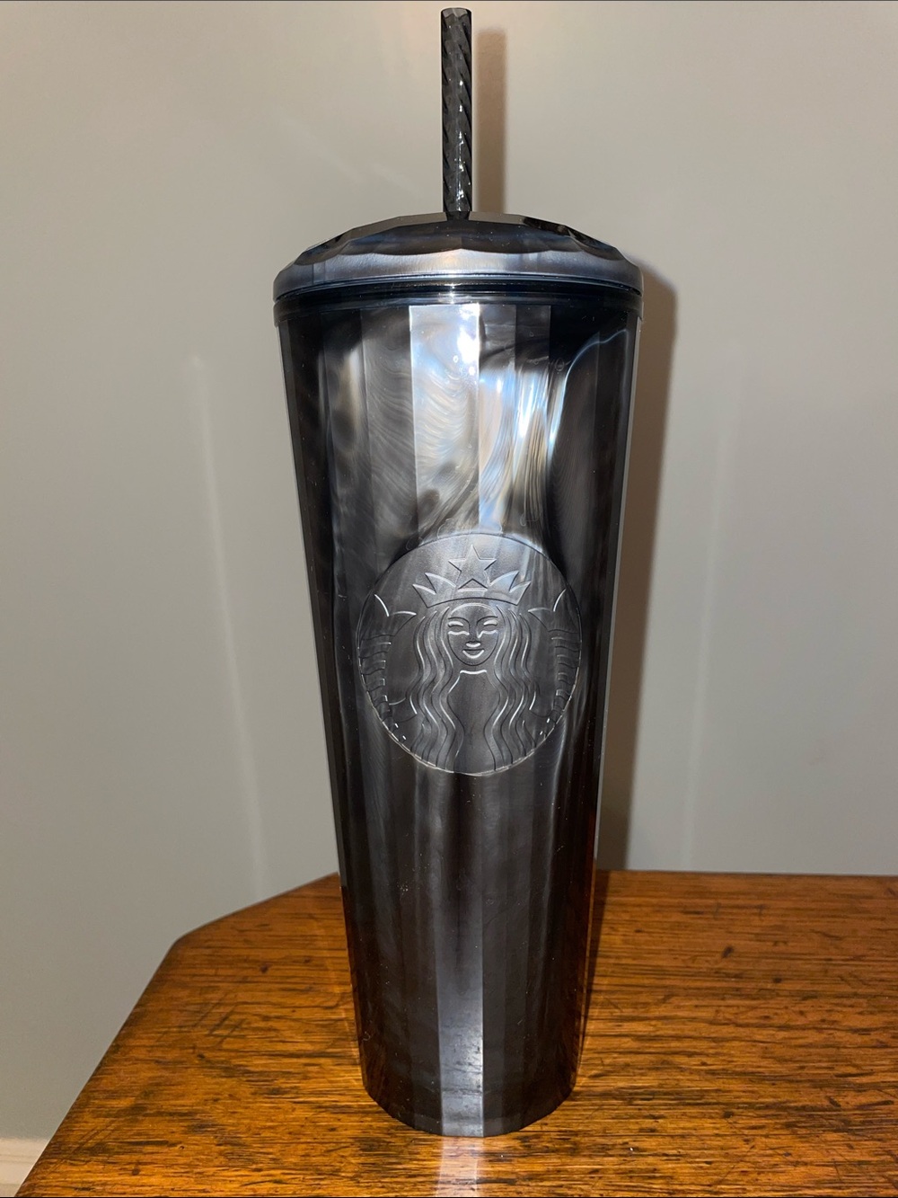 Starbucks Black Swirl Tall Tumbler with Matching Straw